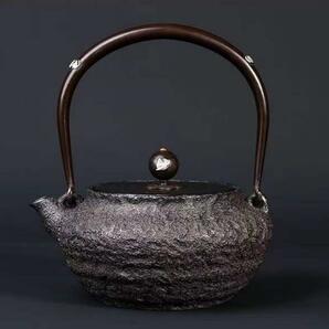 職人手作★ 砂鉄 大容量鉄壺 コーティングなし 手作り鉄 やかんを沸かす お茶の道具 800ML 未使用の画像1