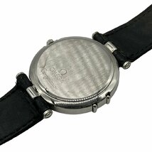 稼働品 OMEGA オメガ Constellation コンステレーション クロノグラフ 黒文字盤 SS 革 レザーベルト QZ クオーツ メンズ 腕時計_画像6