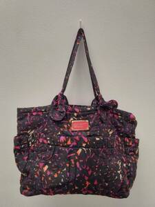 **#16632 Mark by Mark Jacobs MARC BY JACOBS tote bag . what . pattern A4 size storage quilting black × pink **