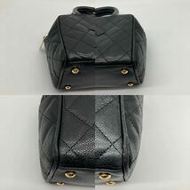 1円〜 【美品】　CHANEL シャネル キャビアスキン ココマーク マトラッセ ハンドバッグ ミニボストン ブラック　黒　レザー_画像5