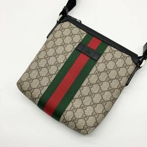 1円〜 【美品　近代モデル】 GUCCI グッチ　GGスプリーム　シェリーライン メッセンジャーバッグ　ショルダーバッグ　クロスボディ