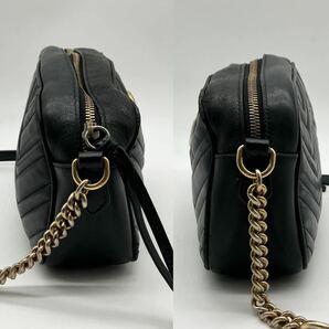 1円〜 【王道】 GUCCI グッチ マーモント キルティング ショルダーバッグ チェーンショルダーバッグ ブラック ダブルG GGの画像4