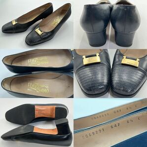 1000スタ まとめ売り 5足セット Salvatore Ferragamo TORY BURCH COACH LANVIN en Bleu パンプス ヒール 靴 レディースの画像3