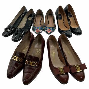 1000スタ まとめ売り 5足セット Salvatore Ferragamo TORY BURCH COACH LANVIN COLLECTION パンプス ヒール シューズ 靴 レディースの画像1