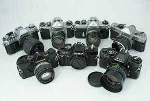 M0420【ヴィンテージカメラ】一眼レフカメラいろいろ レンズ付き７台まとめて