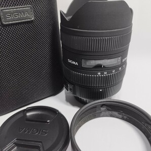 【動作確認済み】PENTAX用 SIGMA DC 広角レンズ 8−16ｍｍ F4.5−5.6 HSM レンズフード キャップ ソフトケース 付き デジタルカメラ の画像1