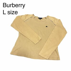 Burberry バーバリー　長袖　ロンT シンプル　ワンポイント　ベージュ　L カットソー　Burberryレディース