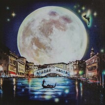 ネイト・ジョルジオ「MAGICAL NIGHT(MOON)」　 希少画集・額装画、日本製新品額縁、状態良好、送料無料_画像1