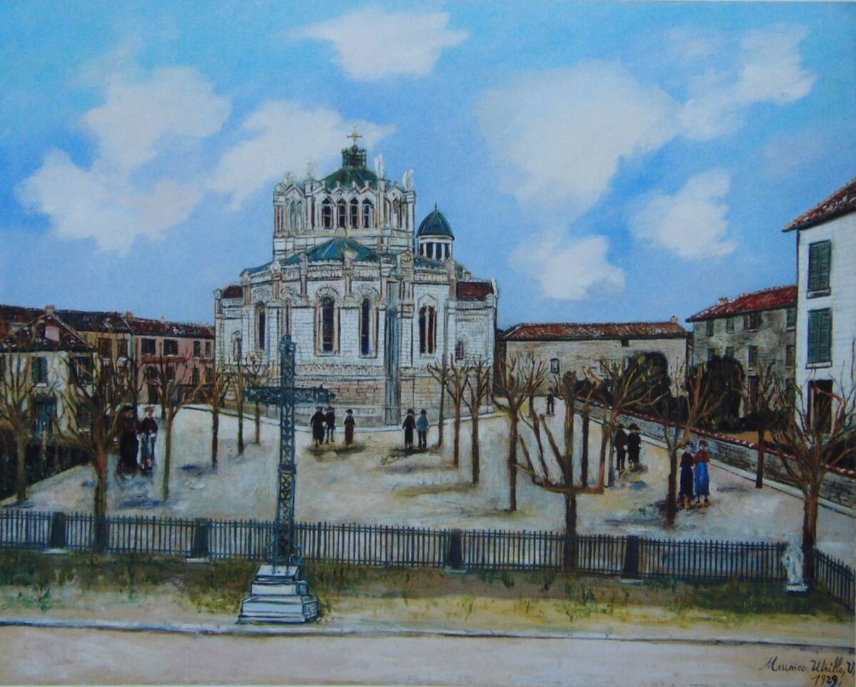 Basílica de Maurice Utrillo Libro de arte raro/pintura enmarcada, Nuevo marco de fotos hecho en Japón., Buen estado, envío gratis, obra de arte, cuadro, retrato