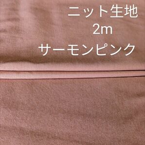 ニット生地◆2m◆サーモンピンク