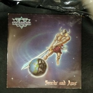 D04 中古LP 中古レコード　OVERDRIVE swords and axes スウェーデン盤　MOP 3029 HRHM