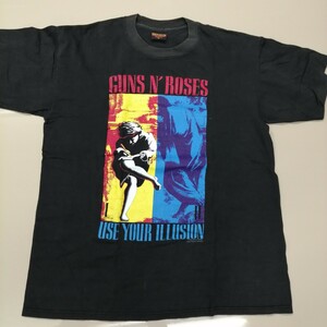 D04 バンドTシャツ　ガンズアンドローゼズ　GUNS N ROSES ヴィンテージ　袖シングルステッチ　use your illusion 