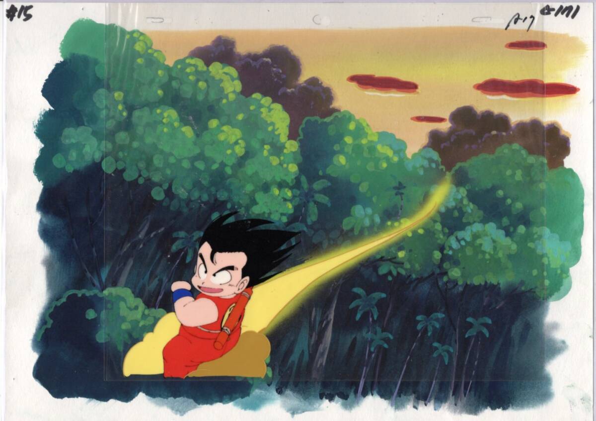 Dragon Ball Peinture de fond dessinée à la main Peinture Cel 7 # Illustration de peinture antique d'art original, Dessin de cellule, ta ligne, Dragon Ball