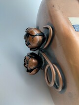 未使用 バターケース 銅製 アメリカ ヴィンテージ ビンテージ バラ 食器 蓋付き 金属製 小物 容器 希少_画像10