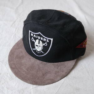 デッドストック 90s【 Raiders 】レイダース NFL パッチ キャップ 帽子 / ブラック 黒 / F / ビンテージ vintage old cap