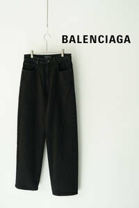 2023AW BALENCIAGA LOOSE FIT DENIM PANTS バレンシアガ ブラック ワイド デニム パンツ size XS 736540 0404565