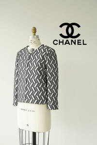 2010SS CHANEL シャネル ツイード ノーカラー ジャケット P37863 K02554 size34 0413001