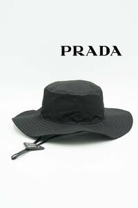 PRADA RE-NYLON プラダ トライアングルロゴ プレート ハット 2HC250 size L 0421605