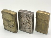 ■Zippo オイルライター 寅 ベネチアン 2003年製 / 1992年製 / 1994年製 シルバー 3点 まとめ 火花あり 中古【UW040143】_画像1