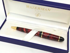 ウォーターマン ツイスト式 ボールペン レッド マーブル 箱付き 筆記未確認 現状渡し中古【UW040172】