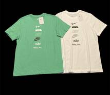 新品 正規品【NIKE/ナイキ】ナイキ NSW スウッシュ ロゴ Tシャツ ２枚セット◆L◆白 緑◆半袖Tシャツ◆ホワイト グリーン系◆_画像4