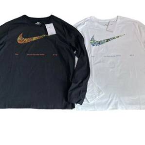 新品 正規品 【NIKE/ナイキ】スウッシュ ロングスリーブTシャツトップス 2枚セット◆ブラック&ホワイト◇黒 白◆2XL◆長袖Tシャツ ロンTの画像5