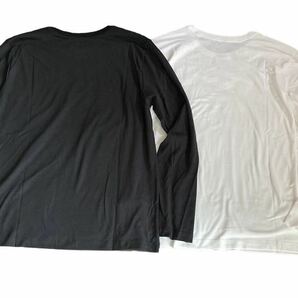 新品 正規品 【NIKE/ナイキ】スウッシュ ロングスリーブTシャツトップス 2枚セット◆ブラック&ホワイト◇黒 白◆2XL◆長袖Tシャツ ロンTの画像4