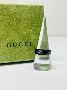 1 иен запуск gucci взаимосвязанного призрака g кольцо Gucci Кольцо кольцо кольцо кольцо GG Micro Silver 925 Black 19