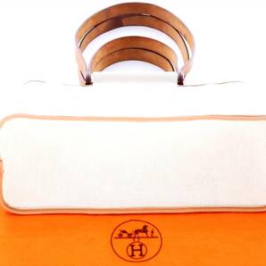 1円 極美品 希少 エルメス カバック エラン ナチュラル ショルダー ハンドバッグ HERMES キャンバス 2WAY バッグ 防水処置/クリーニング済の画像8