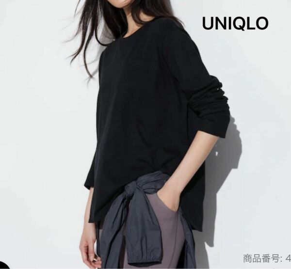 UNIQLO ユニクロ　ソフトコットンラウンドヘムTシャツ（長袖）　コットン100% L