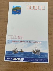 額面50円はがき　エコーはがき　未使用はがき　広告はがき　株式会社　マルミ　焼津港から新鮮なかつお、まぐろをお届けします