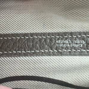 【希少！スティープル柄】HERMES エルメス ガーデンパーティー PM エトゥープ エトープ ネゴンダ トートバッグ O刻印の画像4