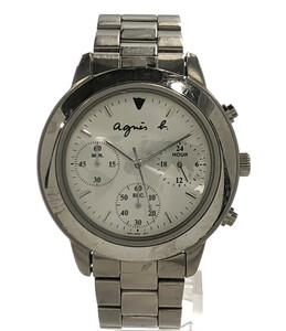 【1円スタート】 訳あり アニエスベー 腕時計 V654-6100 クオーツ シルバー ユニセックス Agnes b.