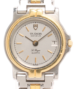 訳あり チュードル 腕時計 デイト Le Royal 15538 クオーツ シルバー レディース TUDOR