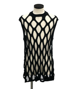 美品 ブラックコムデギャルソン Mesh Knit Vest ベスト 1M-N006 メンズ XL XL以上 BLACK COMME des GARCONS