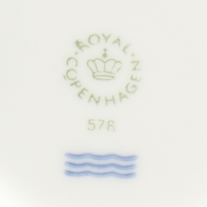 美品 ロイヤルコペンハーゲン フラワーボウル RHOMBIC BOWL 皿 26cm ホワイトパルメッテ Royal Copenhagenの画像4