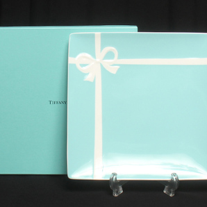 美品 ティファニー スクエアプレート 皿 24cm ブルーボックス Tiffany＆Co.の画像1