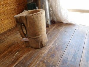 スパイスボールno.10 17x14h22cm1.4kg　タイ　すり鉢　置物飾り 木製　古民具　道具