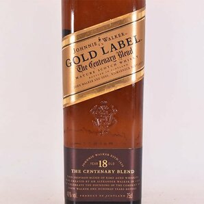 1円～★ジョニーウォーカー ゴールドラベル 18年 センテナリー ブレンド ＊箱付 ※ 750ml 40% スコッチ JOHNNIE WALKER D140102の画像3