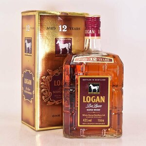 1円～★ローガン デラックス 12年 ＊箱付 1000ml/1L 43% スコッチウイスキー ホワイトホース LOGAN D140298