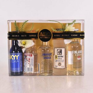  miniature *5 pcs set *ABC store -z Sky /s rumen f/ Absolute vodka etc. * box attaching ( unopened ) 50ml 40% Spirits D140011