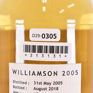 ★ウィリアムソン 13年 2005-2018 ダイナソー スリーリバーズ 700ml 51.3% Williamson Dinosaur TR D290305の画像8