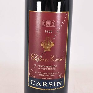 1円～★シャトー カルサン 2000年 赤 750ml 13% ボルドー Chateau Carsin E060045