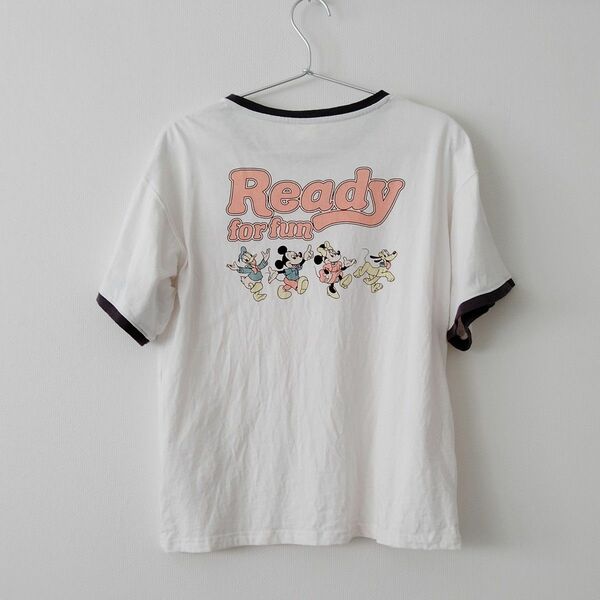 ◆新品未使用◆ディズニー コットン Tシャツ ミッキー ミニー ドナルド プルート 半袖 プリントTシャツ 白 半袖Tシャツ