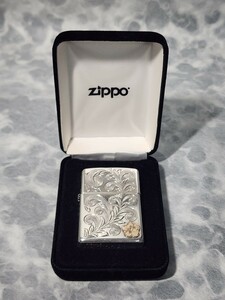 zippo sterling & K14 / 5面手彫り / ジッポー / スターリング / 14金 / ハワイアンジュエリー 