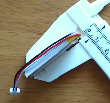 リポ　バッテリー　3pinコネクター付き　3.7V　500mAh　582535（5.8 x 25 x 37mm）_画像2