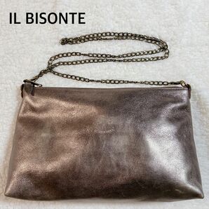 ILBISONTEイルビゾンテ　レザーショルダーバッグ　サコッシュ　ロゴ刻印