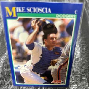 MLB 1991 Score Mike Scioscia マイクソーシア LA Dodgers ロスアンゼルスドジャース No.520 メジャーリーグ
