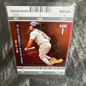 2004 Fleer ShowCase Stadium Access Albert Pujols ST Cardinals No.1