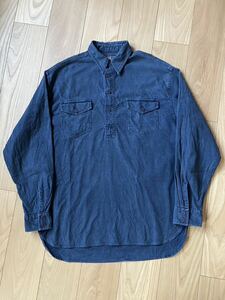 RRL／ダブルアールエル／長袖シャツ／プルオーバー／USNプルオーバーシャツ／三つ星タグ／90s／XL